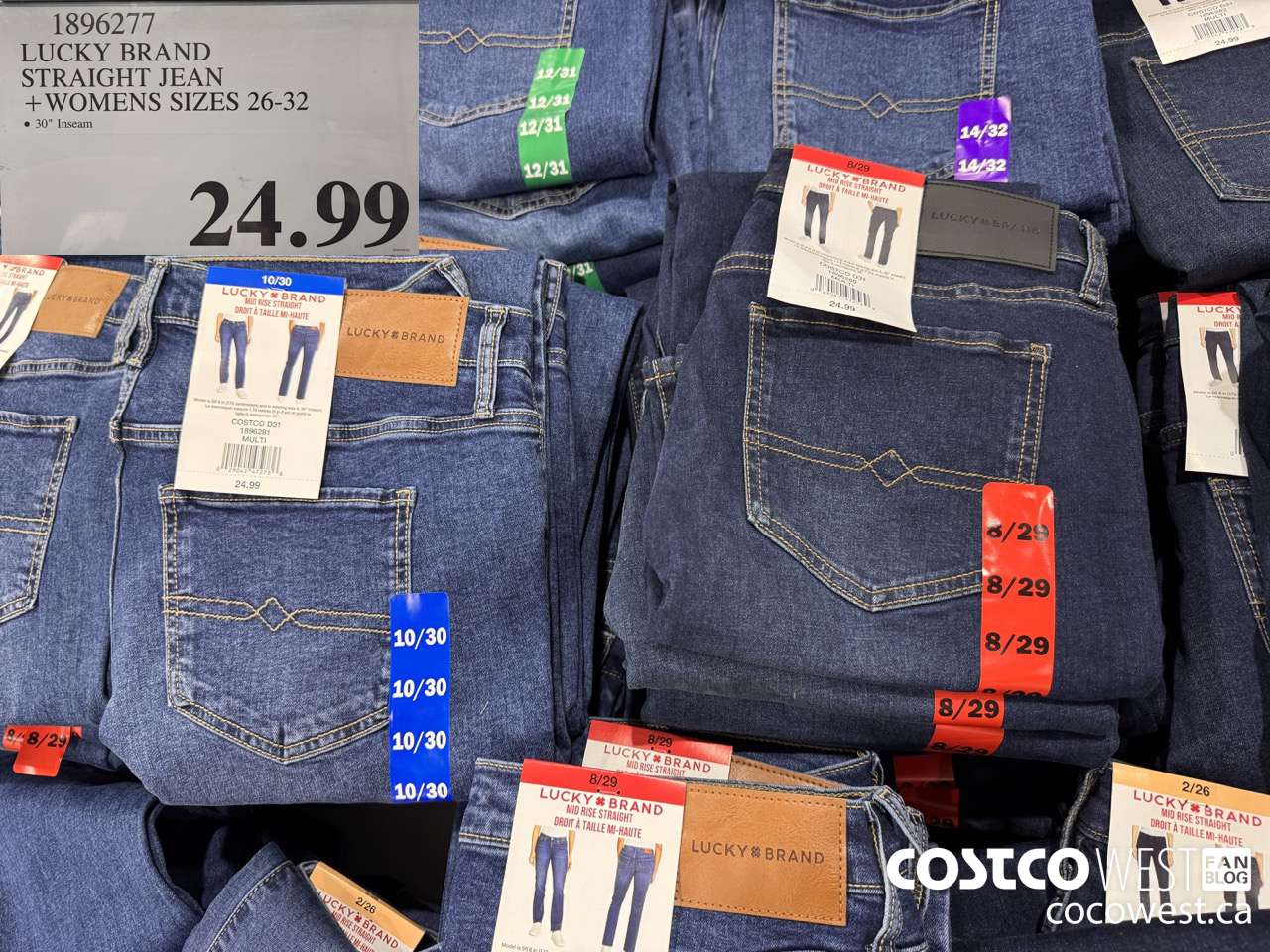 1896277 LUCKY BRAND STRAIGHT JEAN WOMENS SIZES 26-32 $24.99