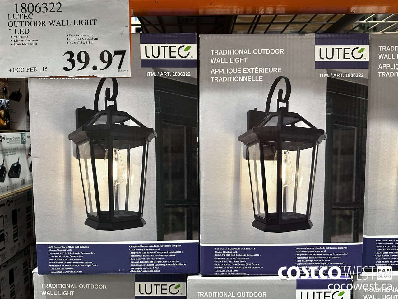 1806322 LUTEC OUTDOOR WALL LIGHT LED $39.97