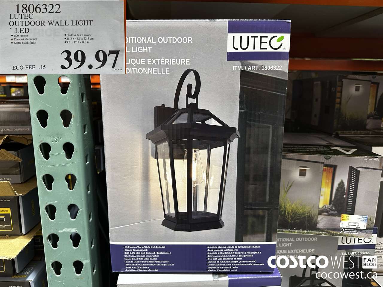 1806322 LUTEC OUTDOOR WALL LIGHT LED $39.97