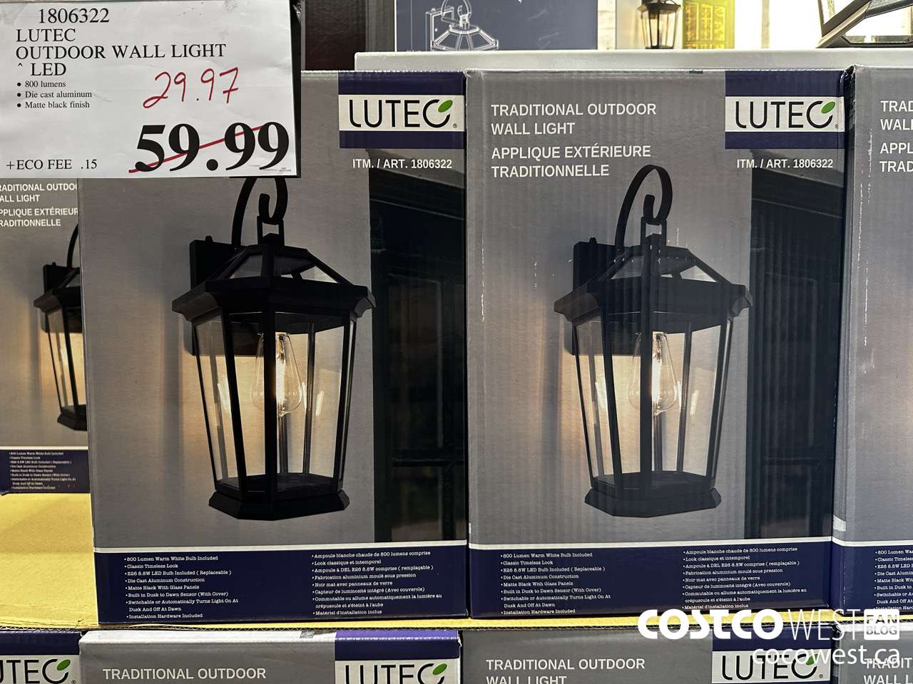 1806322 LUTEC OUTDOOR WALL LIGHT LED $29.97