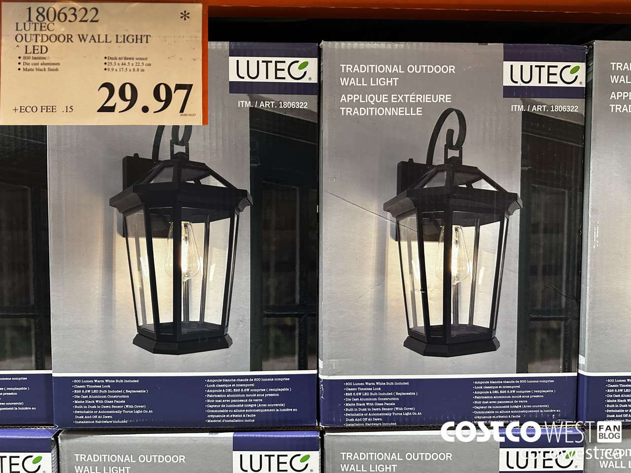 1806322 LUTEC OUTDOOR WALL LIGHT LED $29.97