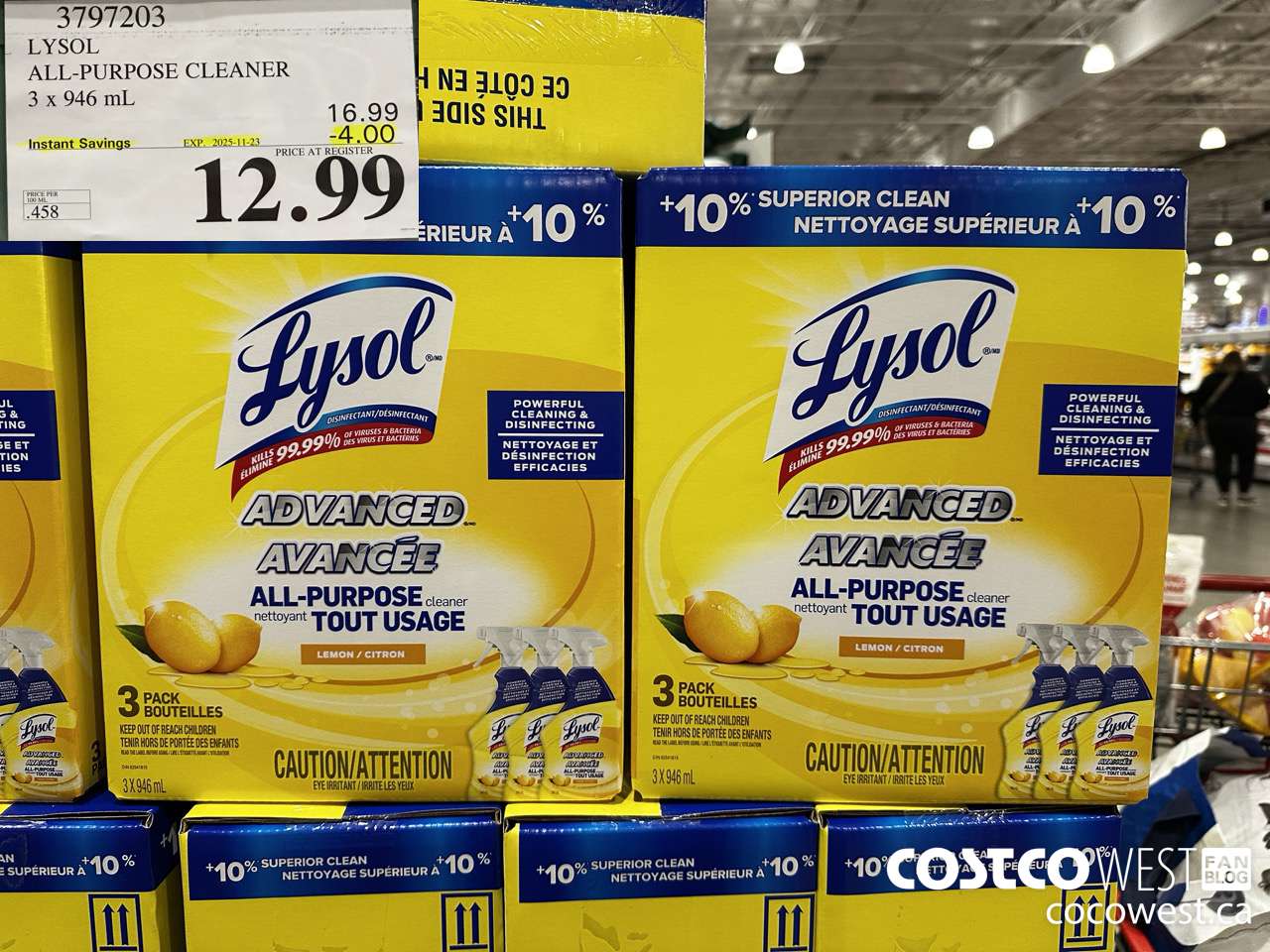 3797203 LYSOL ALL-PURPOSE CLEANER 3 X 946ML ($4.00 INSTANT SAVINGS EXPIRES ON 2025-11-23) $12.99