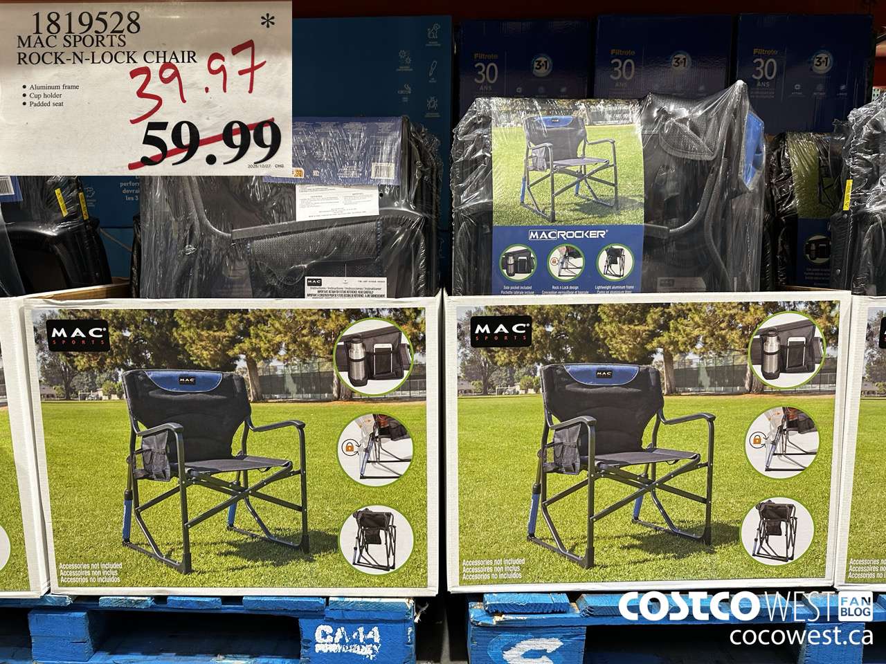 1819528 MAC SPORTS ROCK-N-LOCK CHAIR $39.97