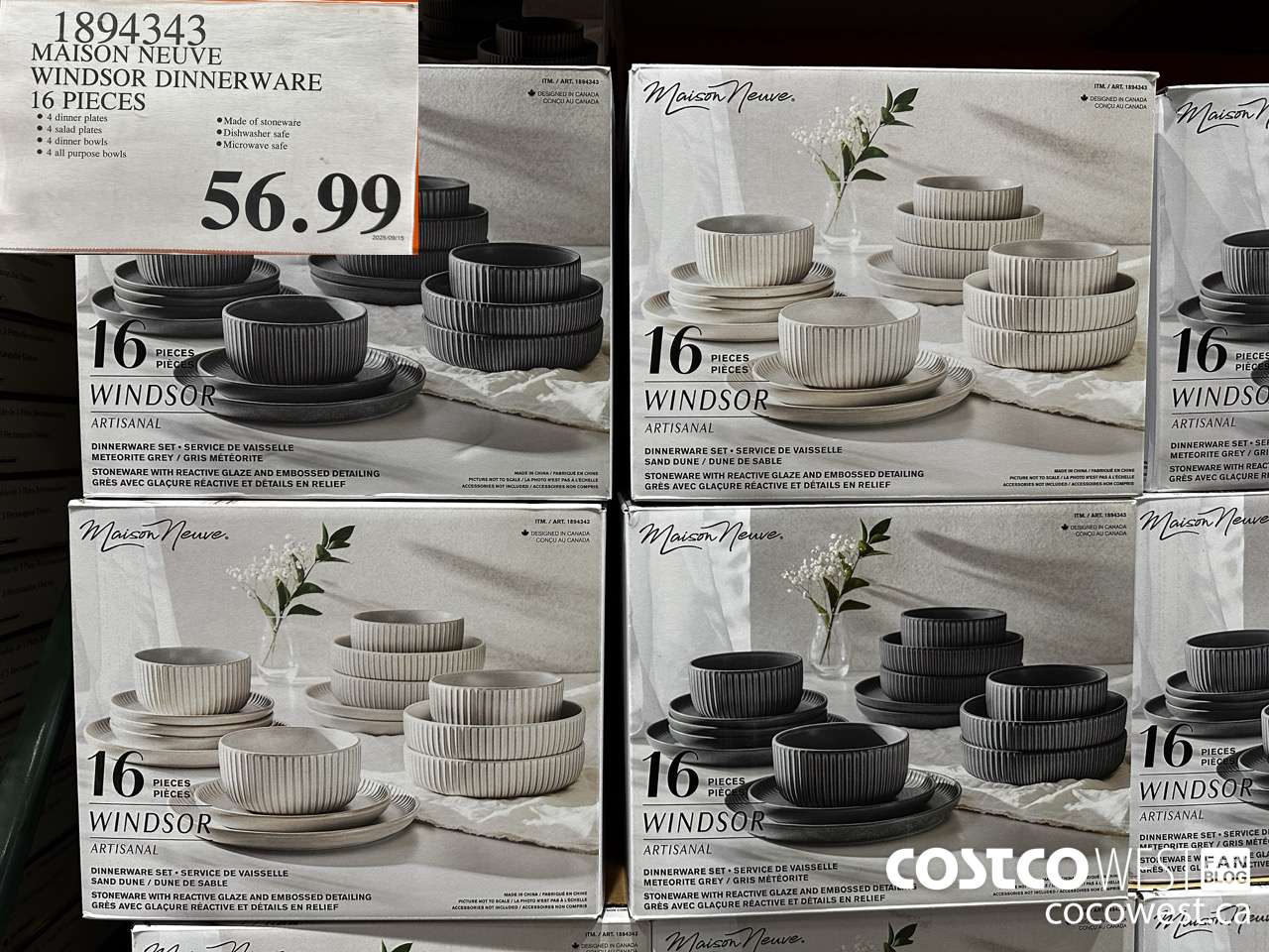 1894343 MAISON NEUVE WINDSOR DINNERWARE 16 PIECES $56.99