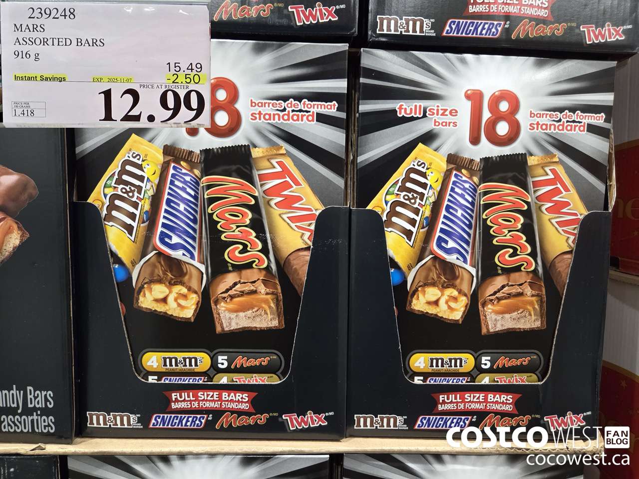 239248 MARS VARIETY PACK 18 PACK ($2.50 INSTANT SAVINGS EXPIRES ON 2025-11-07) $12.99