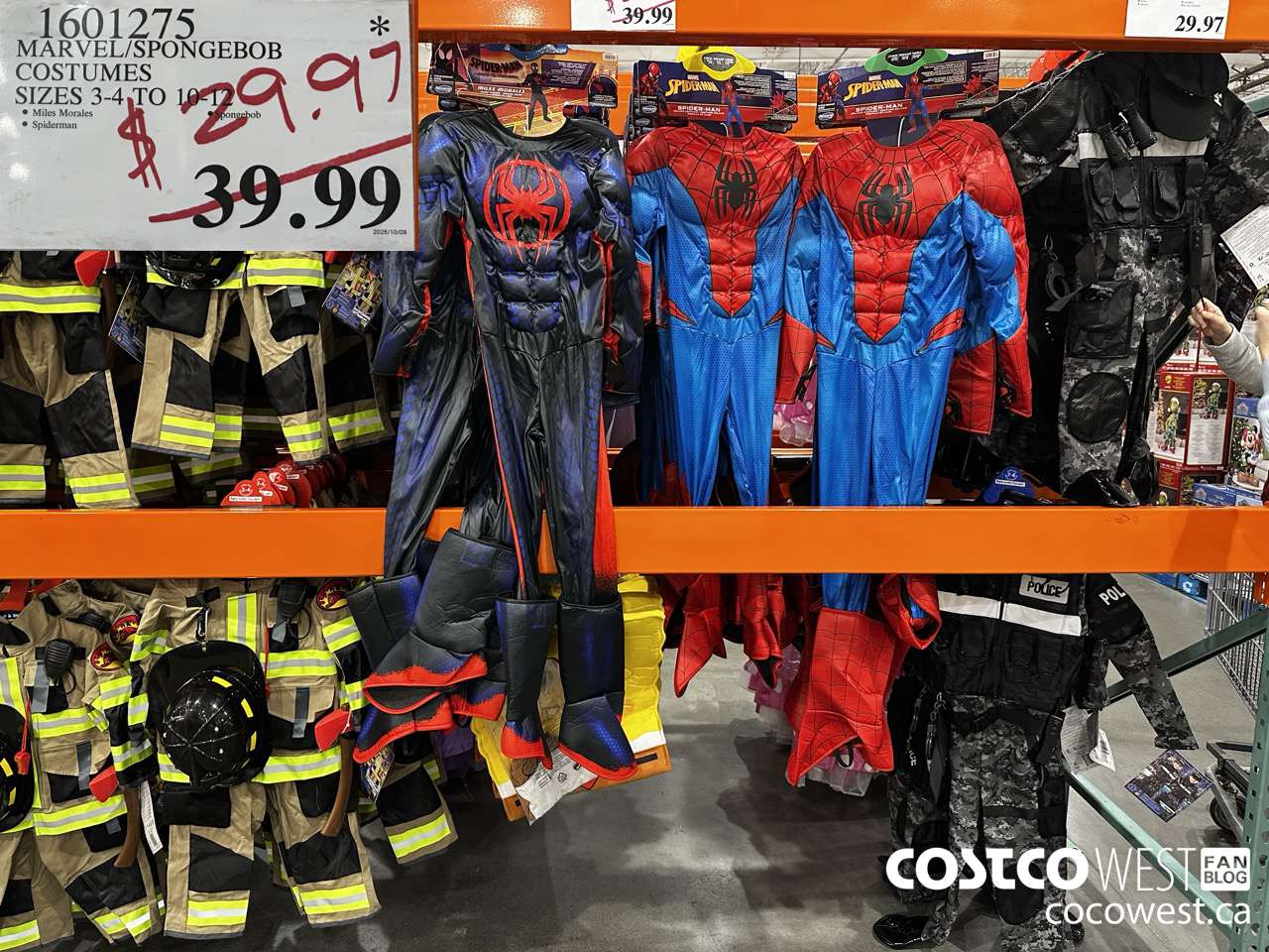 1601275 MARVEL/SPONGEBOB COSTUMES SIZES 3-4 TO 10-12 $29.97