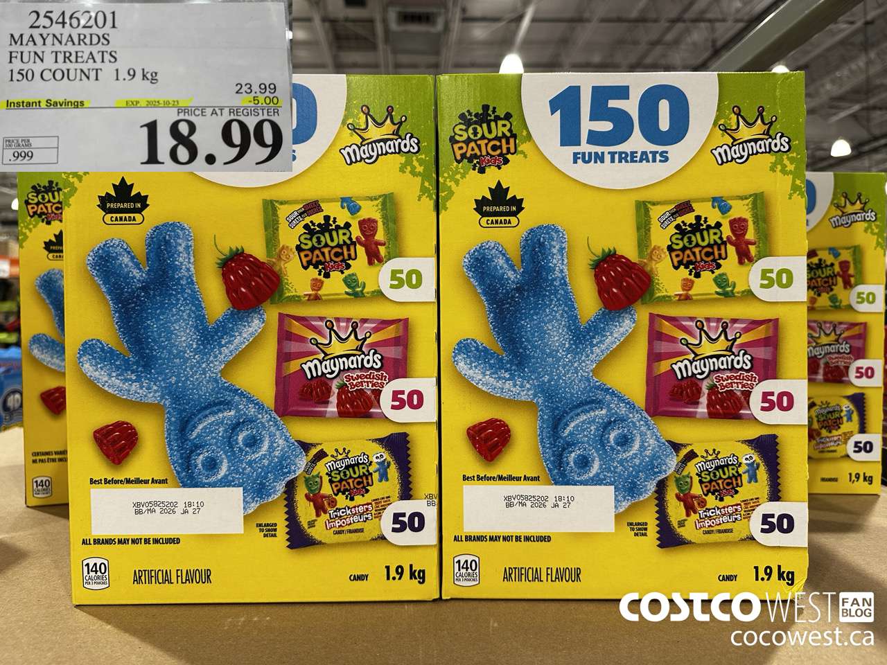 2546201 MAYNARDS FUN TREATS 150CT ($5.00 INSTANT SAVINGS EXPIRES ON 2025-10-23) $18.99