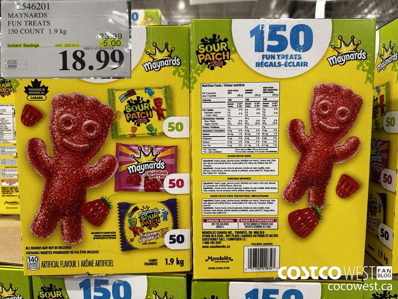 2546201 MAYNARDS FUN TREATS 150CT ($5.00 INSTANT SAVINGS EXPIRES ON 2025-10-31) $18.99