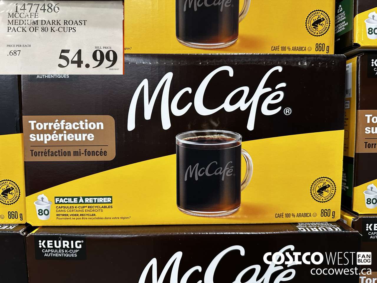 1477486 MCCAFE MEDIUM ROAST K-CUPS 80 COUNT $54.99