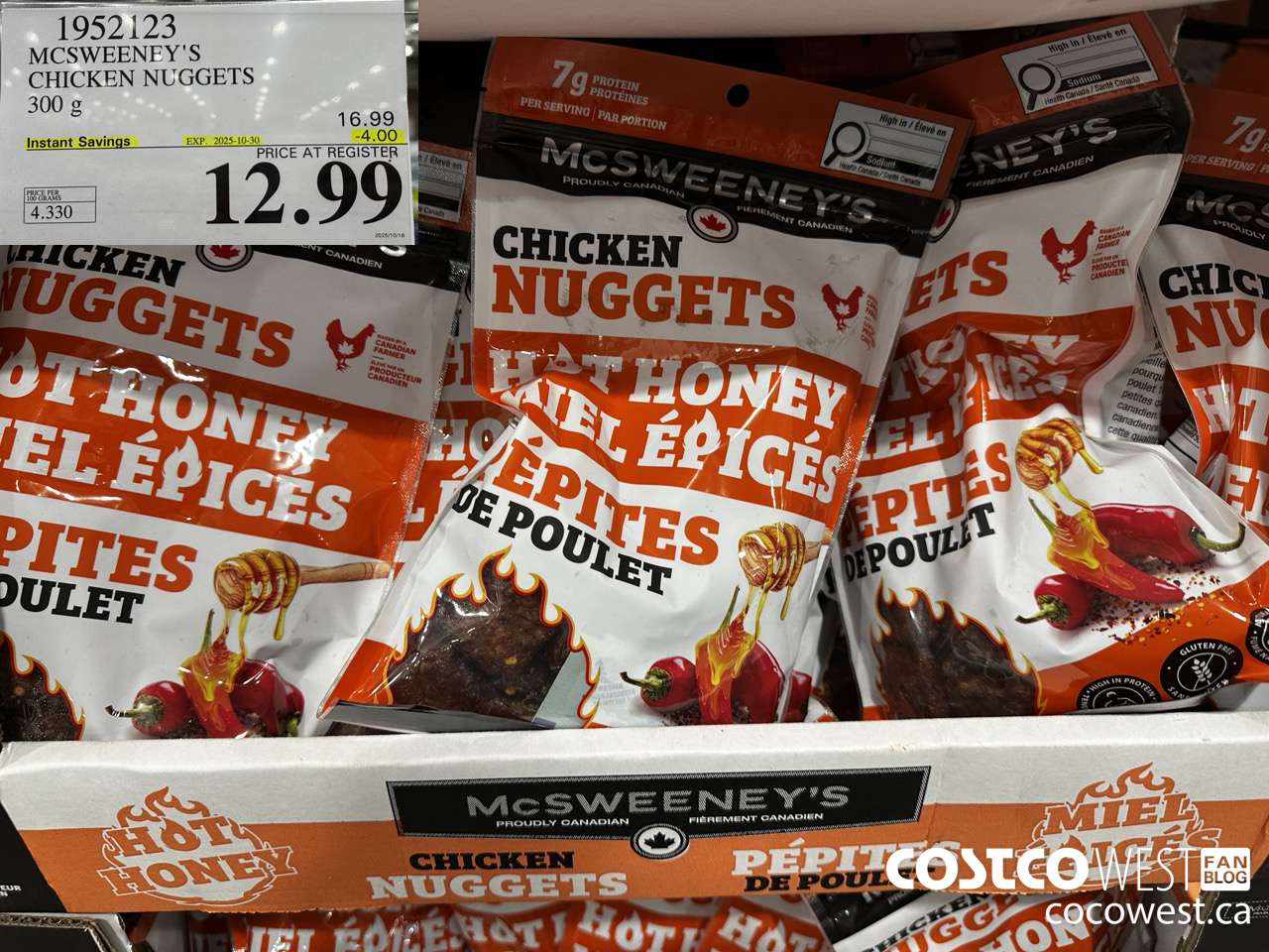 1952123 MCSWEENEY'S CHICKEN NUGGETS 300G ($4.00 INSTANT SAVINGS EXPIRES ON 2025-10-30) $12.99