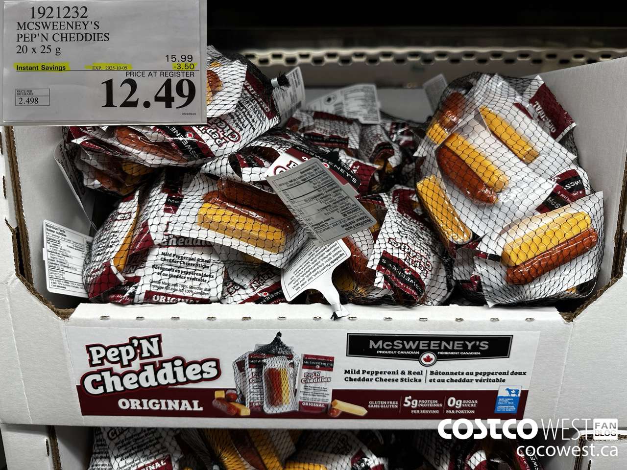 1921232 MCSWEENEY'S PEP'N CHEDDIES 20 X 25G ($3.50 INSTANT SAVINGS EXPIRES ON 2025-10-05) $12.49