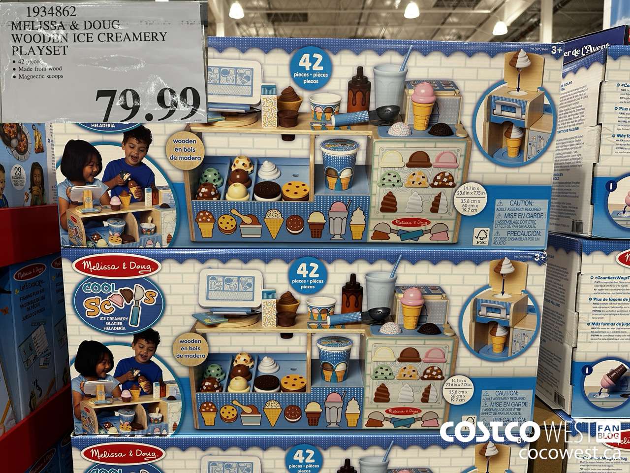 1934862 MELISSA & DOUG WOODEN ICE CREAMERY PLAYSET $79.99