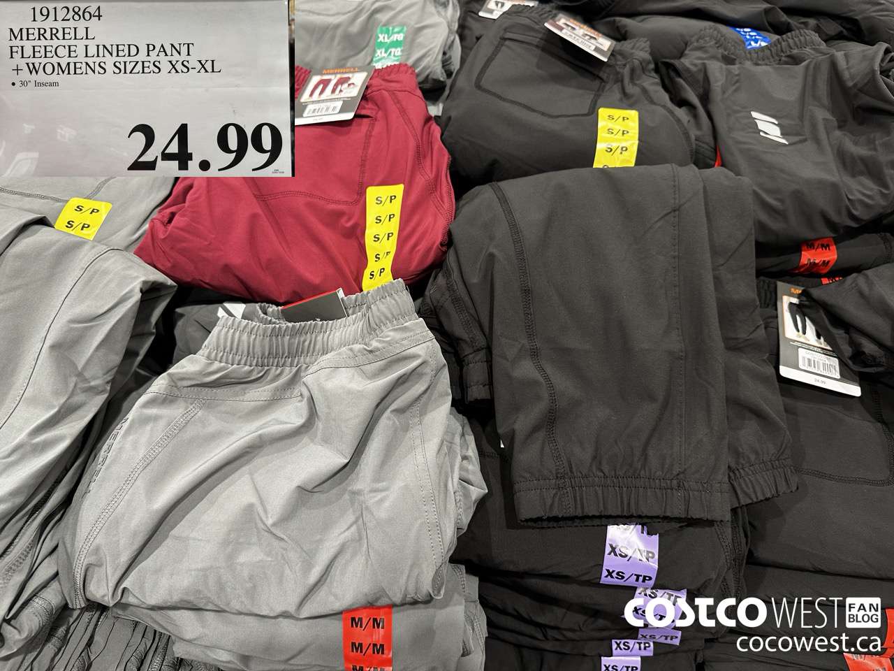 1912864 MERRELL FLEECE LINED PANT WOMENS SIZES XS-XL $24.99