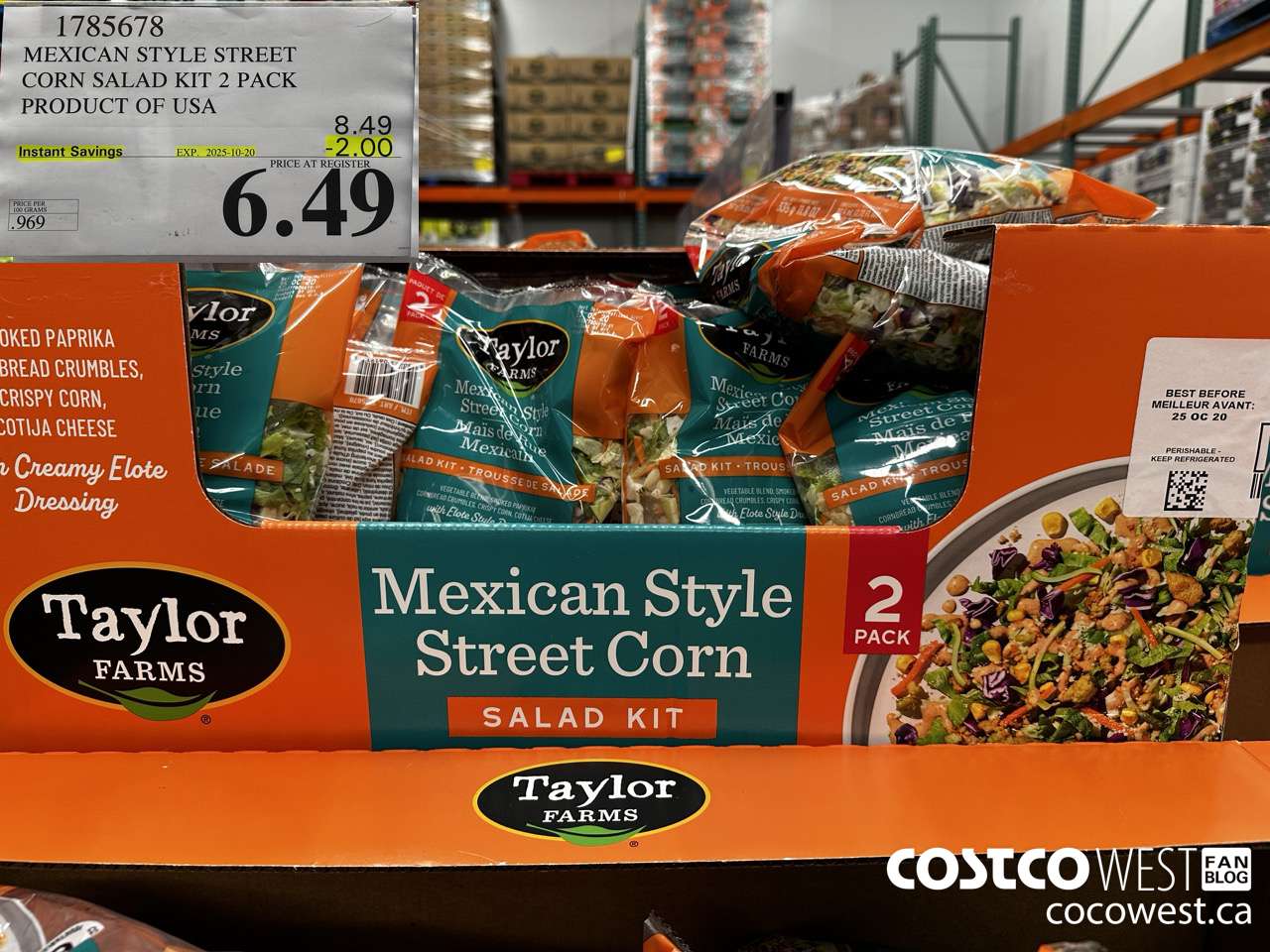 1785678 MEXICAN STYLE STREET CORN SALAD KIT 2 PACK PRODUCT OF USA ($2.00 INSTANT SAVINGS EXPIRES ON 2025-10-20) $6.49