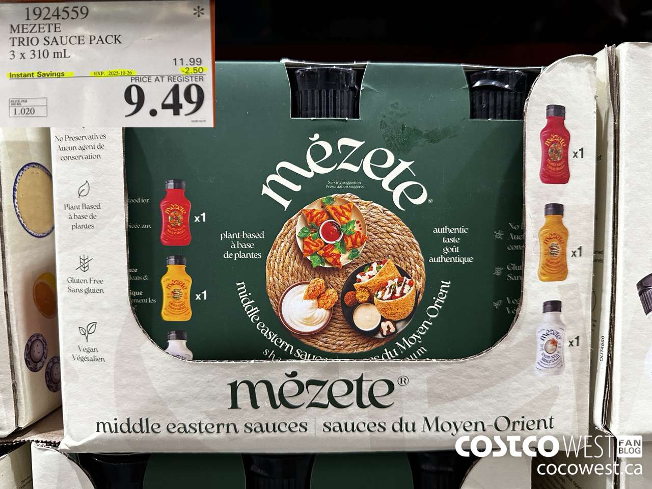 1924559 MEZETE TRIO SAUCE PACK 3 X 310ML ($2.50 INSTANT SAVINGS EXPIRES ON 2025-10-26) $9.49