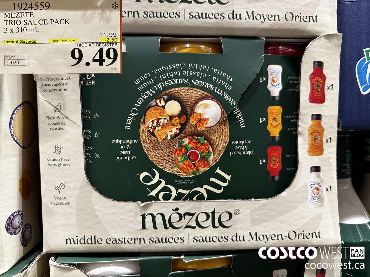 1924559 MEZETE TRIO SAUCE PACK 3 X 310ML ($2.50 INSTANT SAVINGS EXPIRES ON 2025-10-26) $9.49