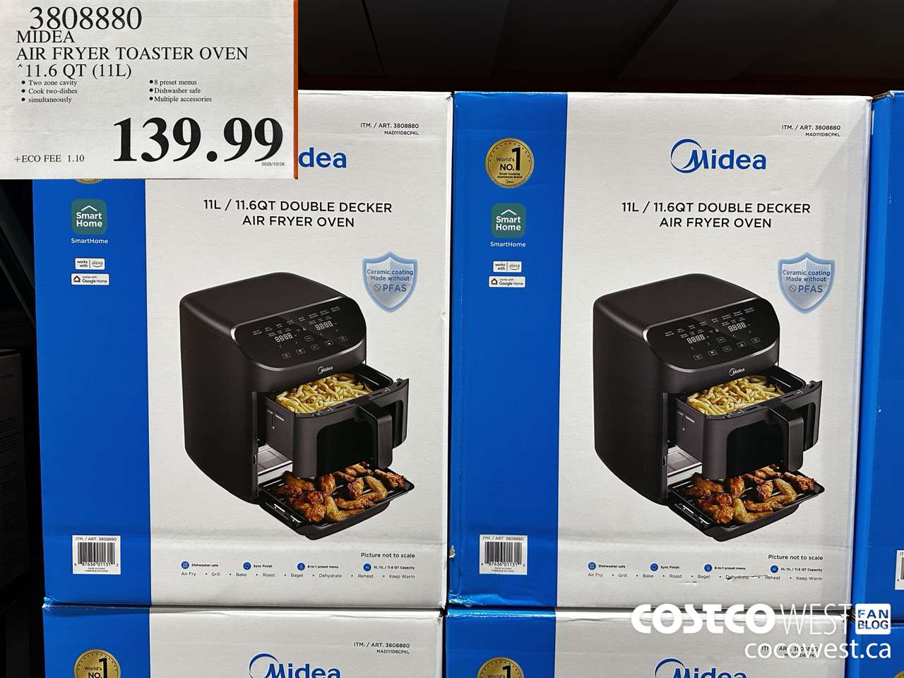 3808880 MIDEA AIR FRYER TOASTER OVEN 11.6 QT (11 L) $139.99