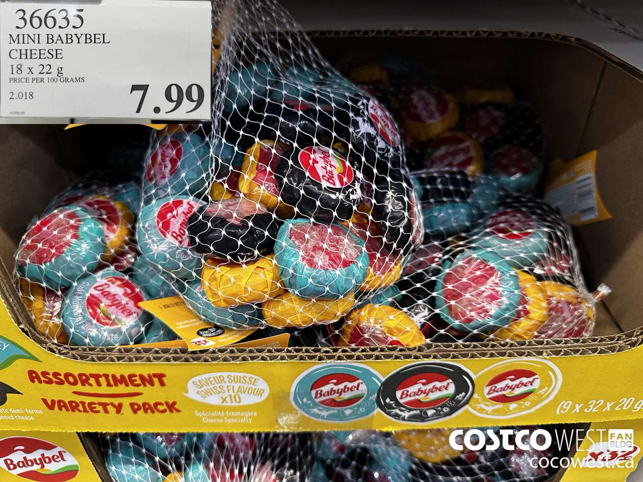 36635 MINI BABYBEL CHEESE 18 X 22G $7.99