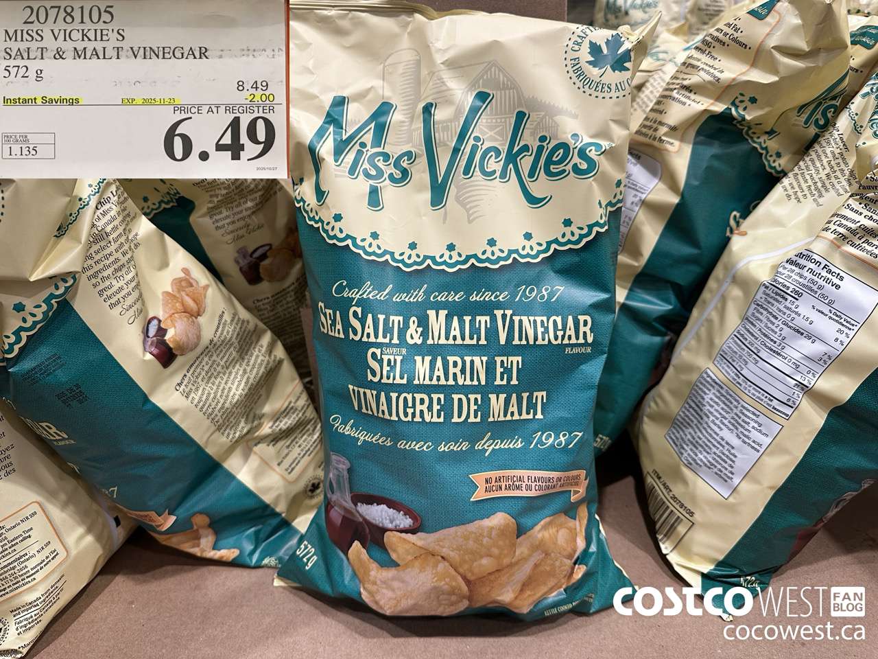 2078105 MISS VICKIE'S SALT & MALT VINEGAR 572G ($2.00 INSTANT SAVINGS EXPIRES ON 2025-11-23) $6.49