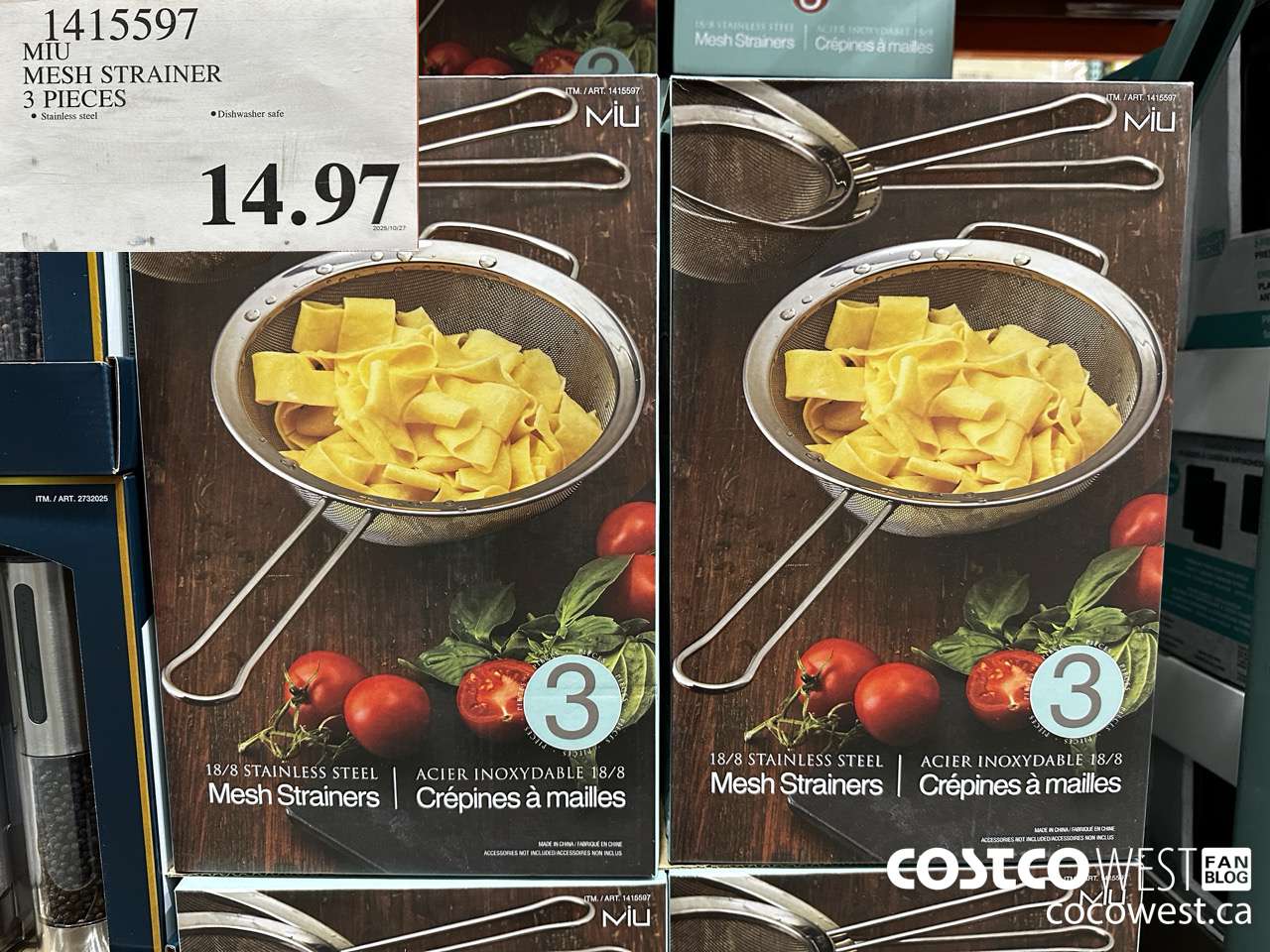 1415597 MIU MESH STRAINER 3 PIECES $14.97