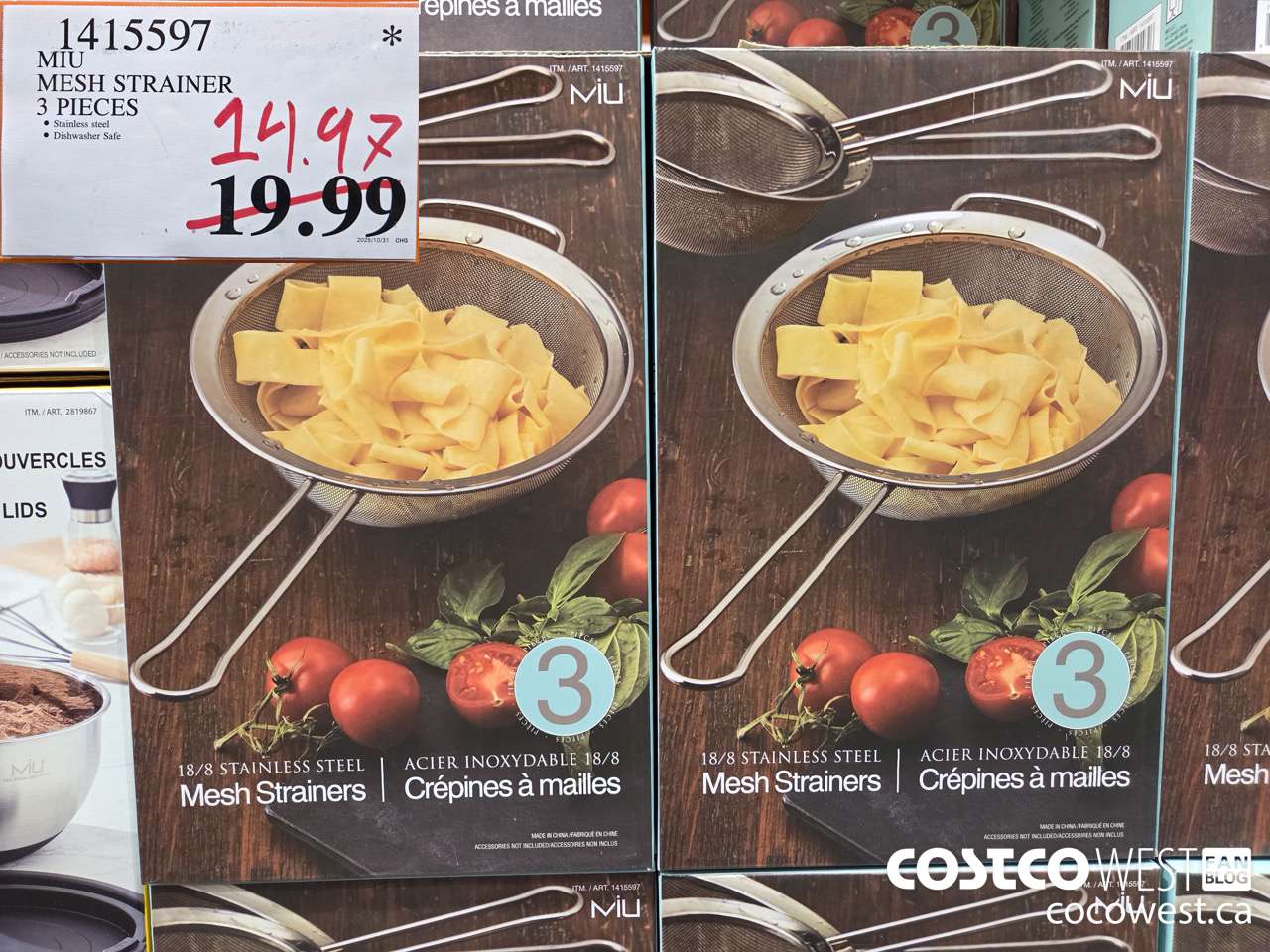 1415597 MIU MESH STRAINER 3 PIECES $14.97