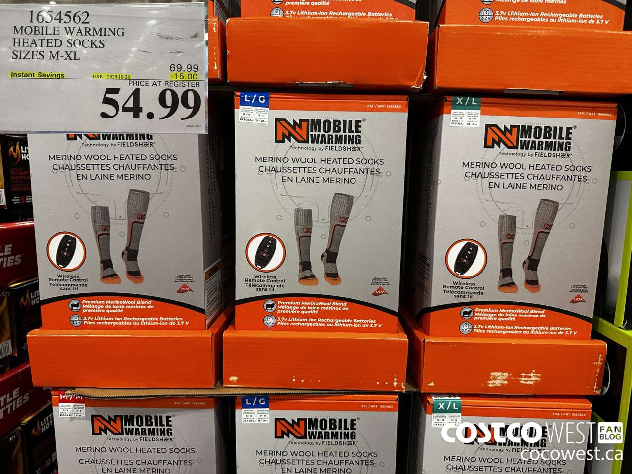 1654562 MOBILE WARMING HEATED SOCKS SIZES M-XL ($15.00 INSTANT SAVINGS EXPIRES ON 2025-10-26) $54.99