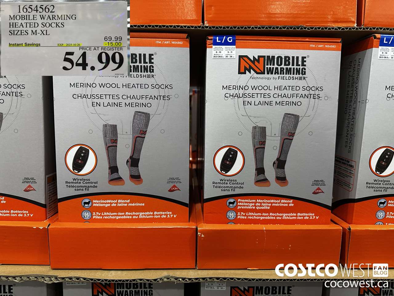 1654562 MOBILE WARMING HEATED SOCKS SIZES M-XL ($15.00 INSTANT SAVINGS EXPIRES ON 2025-10-26) $54.99