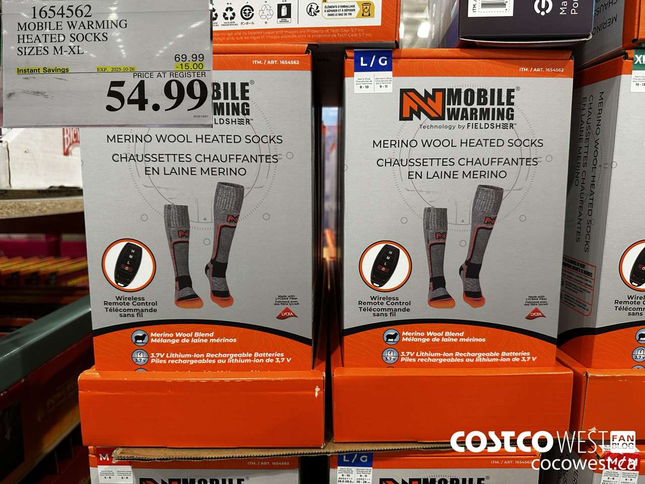 1654562 MOBILE WARMING HEATED SOCKS SIZES M-XL ($15.00 INSTANT SAVINGS EXPIRES ON 2025-10-26) $54.99
