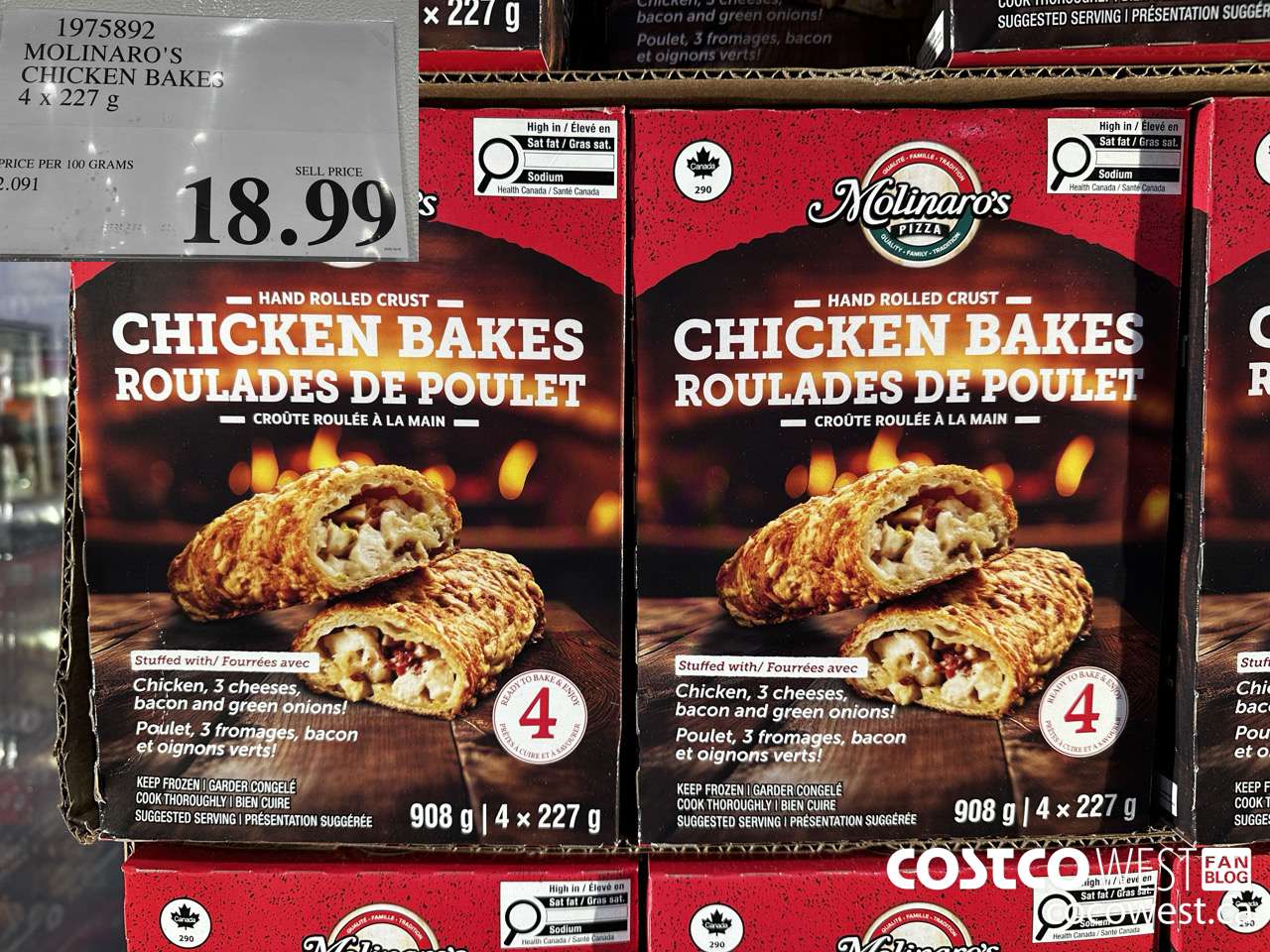 1975892 MOLINARO'S CHICKEN BAKES 4 X 227G $18.99