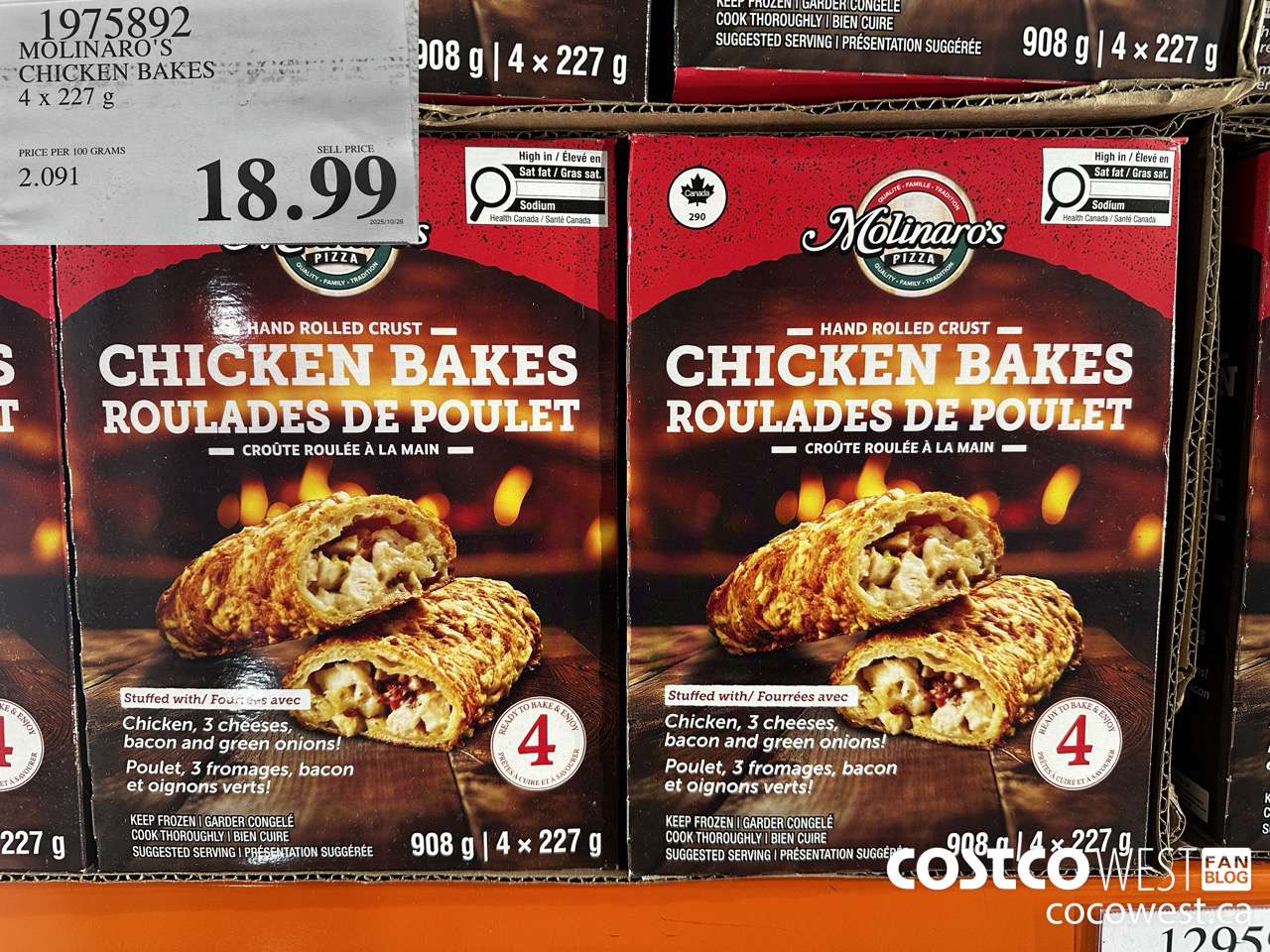 1975892 MOLINARO'S CHICKEN BAKES 4 X 227G $18.99