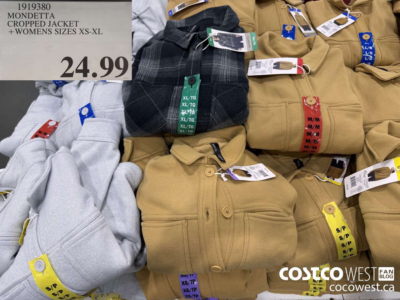 1919380 MONDETTA CROPPED JACKET WOMENS SIZES XS-XL $24.99