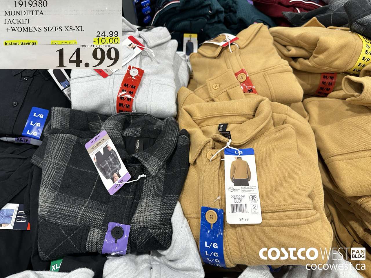 1919380 MONDETTA CROPPED JACKET WOMENS SIZES XS-XL ($10.00 INSTANT SAVINGS EXPIRES ON 2025-11-02) $14.99