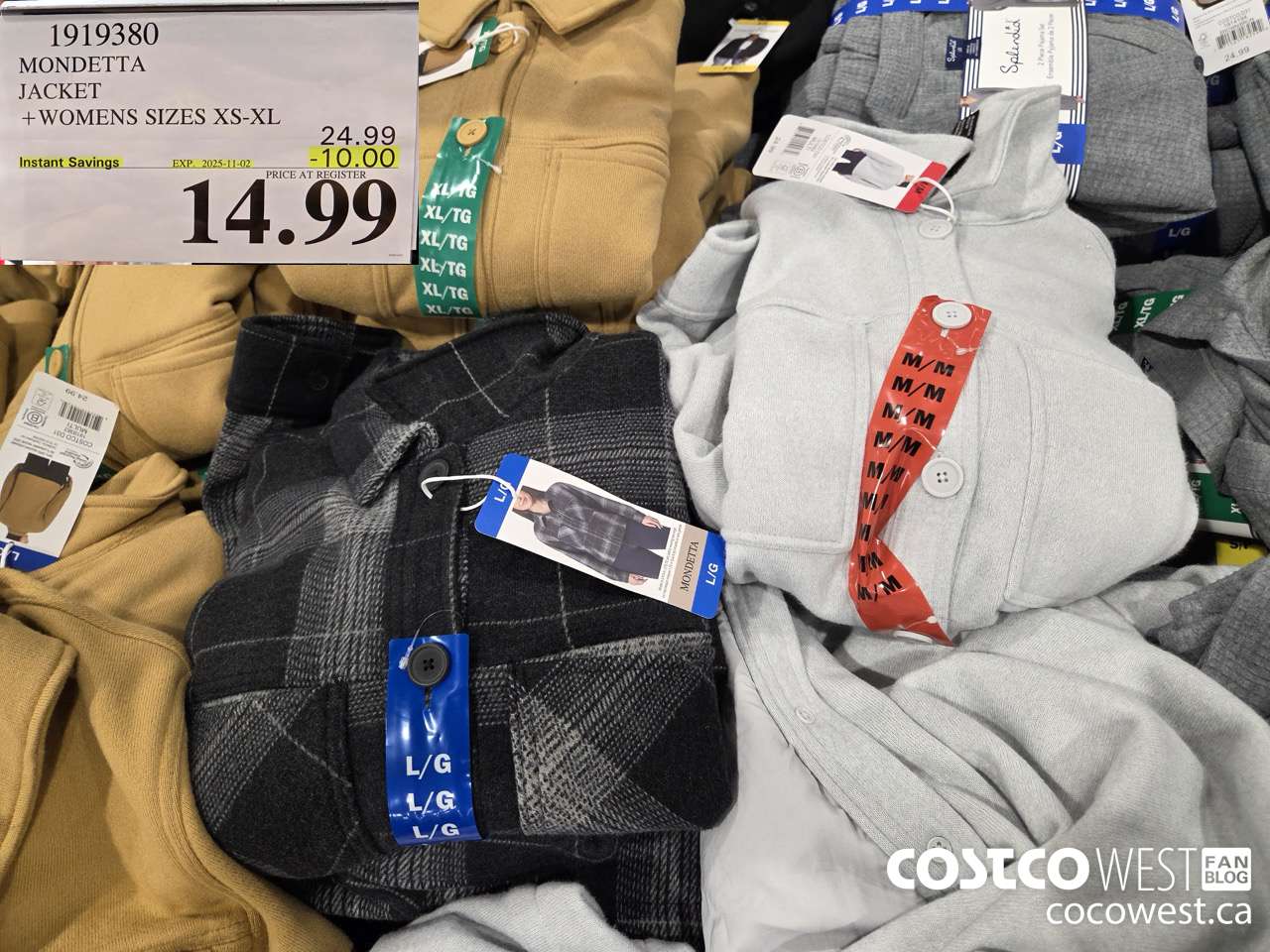 1919380 MONDETTA CROPPED JACKET WOMENS SIZES XS-XL ($10.00 INSTANT SAVINGS EXPIRES ON 2025-11-02) $14.99