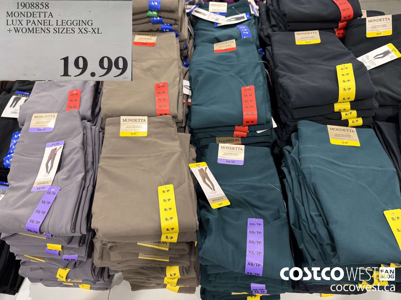 1908858 MONDETTA LUX PANEL LEGGING WOMENS SIZES XS-XL $19.99