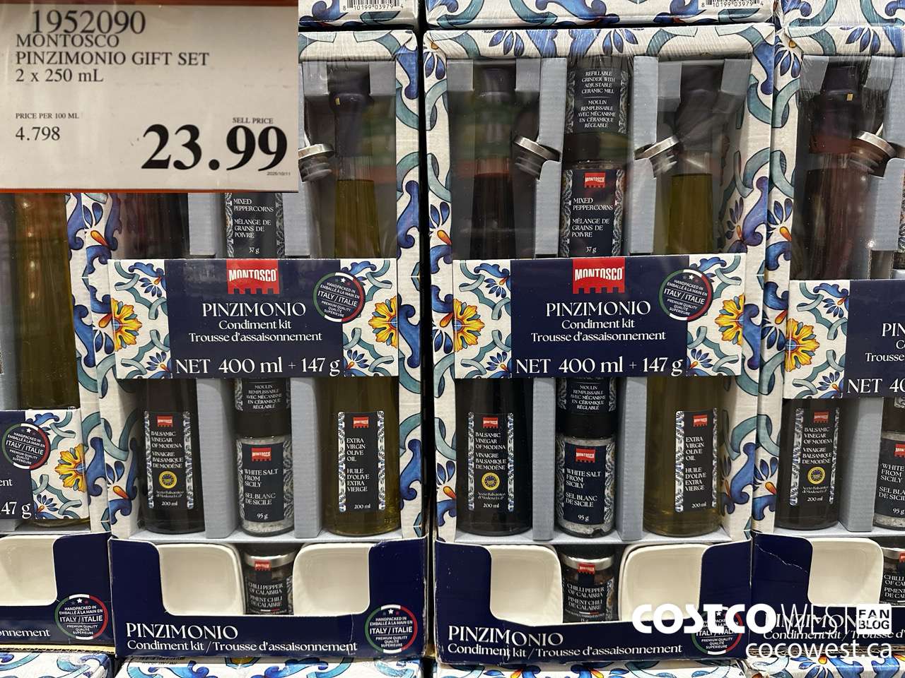 1952090 MONTOSCO PINZIMONIO GIFT SET 2 X 250ML $23.99