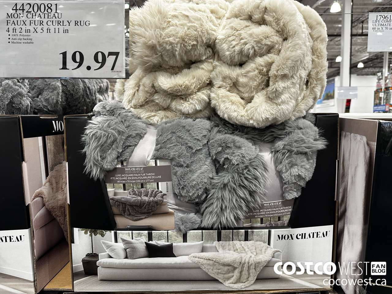 4420081 MON CHATEAU FAUX FUR CURLY RUG 4'2