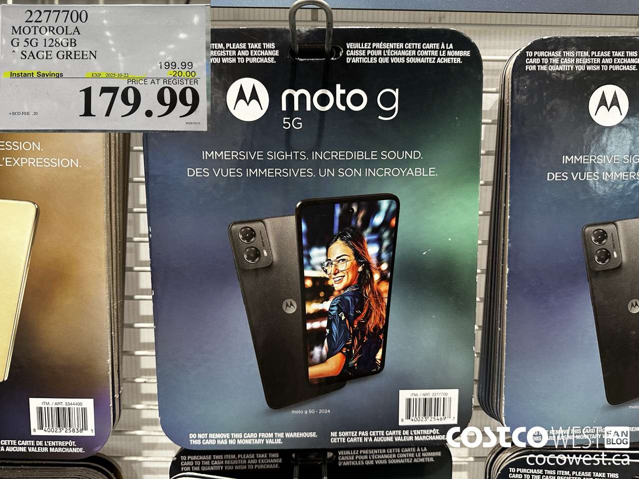 2277700 MOTOROLA G 5G 128GB SAGE GREEN ($20.00 INSTANT SAVINGS EXPIRES ON 2025-10-22) $179.99