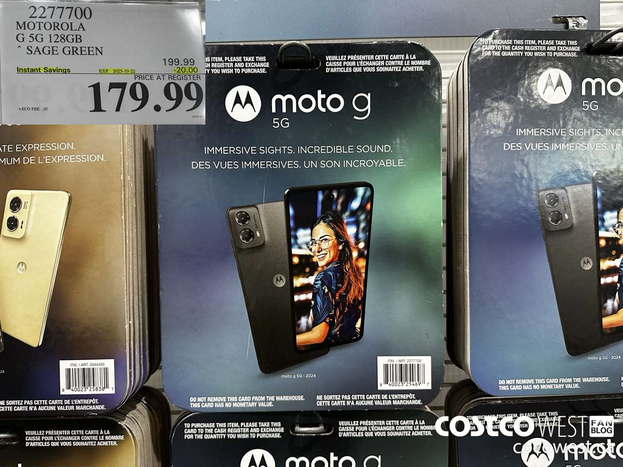 2277700 MOTOROLA G 5G 128GB SAGE GREEN ($20.00 INSTANT SAVINGS EXPIRES ON 2025-10-22) $179.99