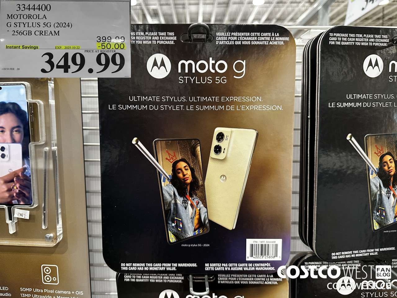 3344400 MOTOROLA G STYLUS 5G (2024) 256GB CREAM ($50.00 INSTANT SAVINGS EXPIRES ON 2025-10-22) $349.99
