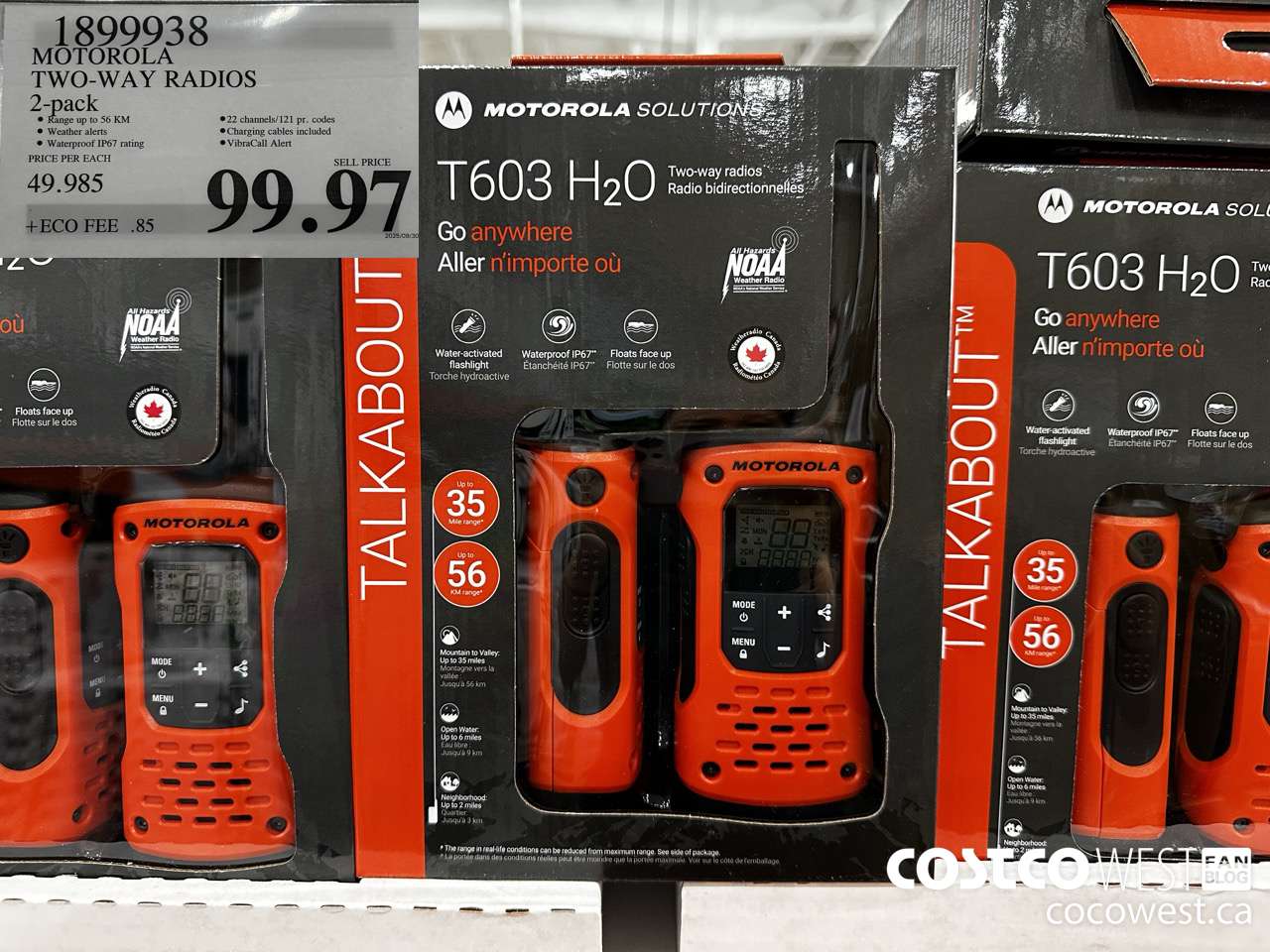 1899938 MOTOROLA TWO-WAY RADIOS 2-PACK $99.97