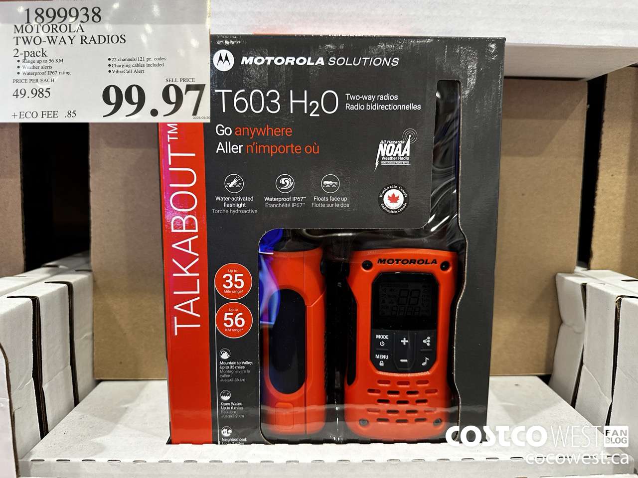1899938 MOTOROLA TWO-WAY RADIOS 2-PACK $99.97