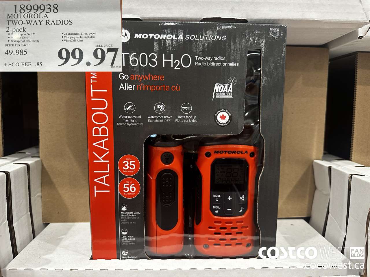 1899938 MOTOROLA TWO-WAY RADIOS 2-PACK $99.97