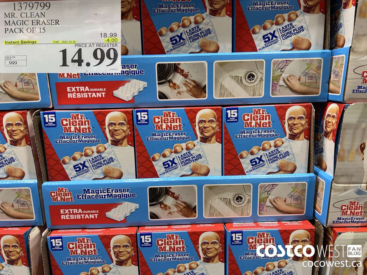 1379799 MR. CLEAN MAGIC ERASER VARIETY PACK PACK OF 15 ($4.00 INSTANT SAVINGS EXPIRES ON 2025-10-26) $14.99