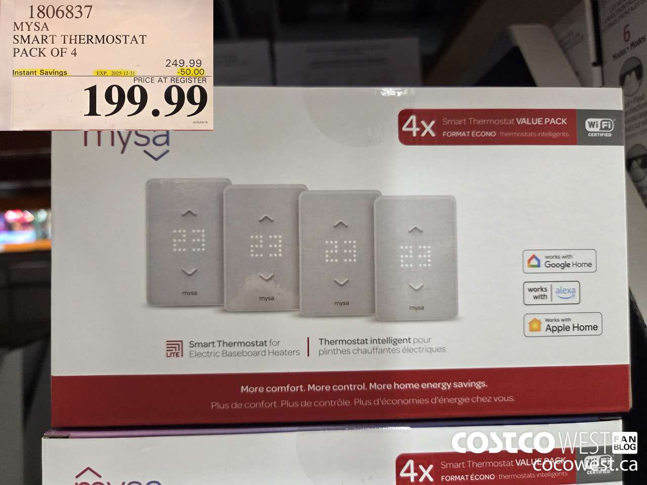 1806837 MYSA SMART THERMOSTAT PACK OF 4 ($50.00 INSTANT SAVINGS EXPIRES ON 2025-12-31) $199.99
