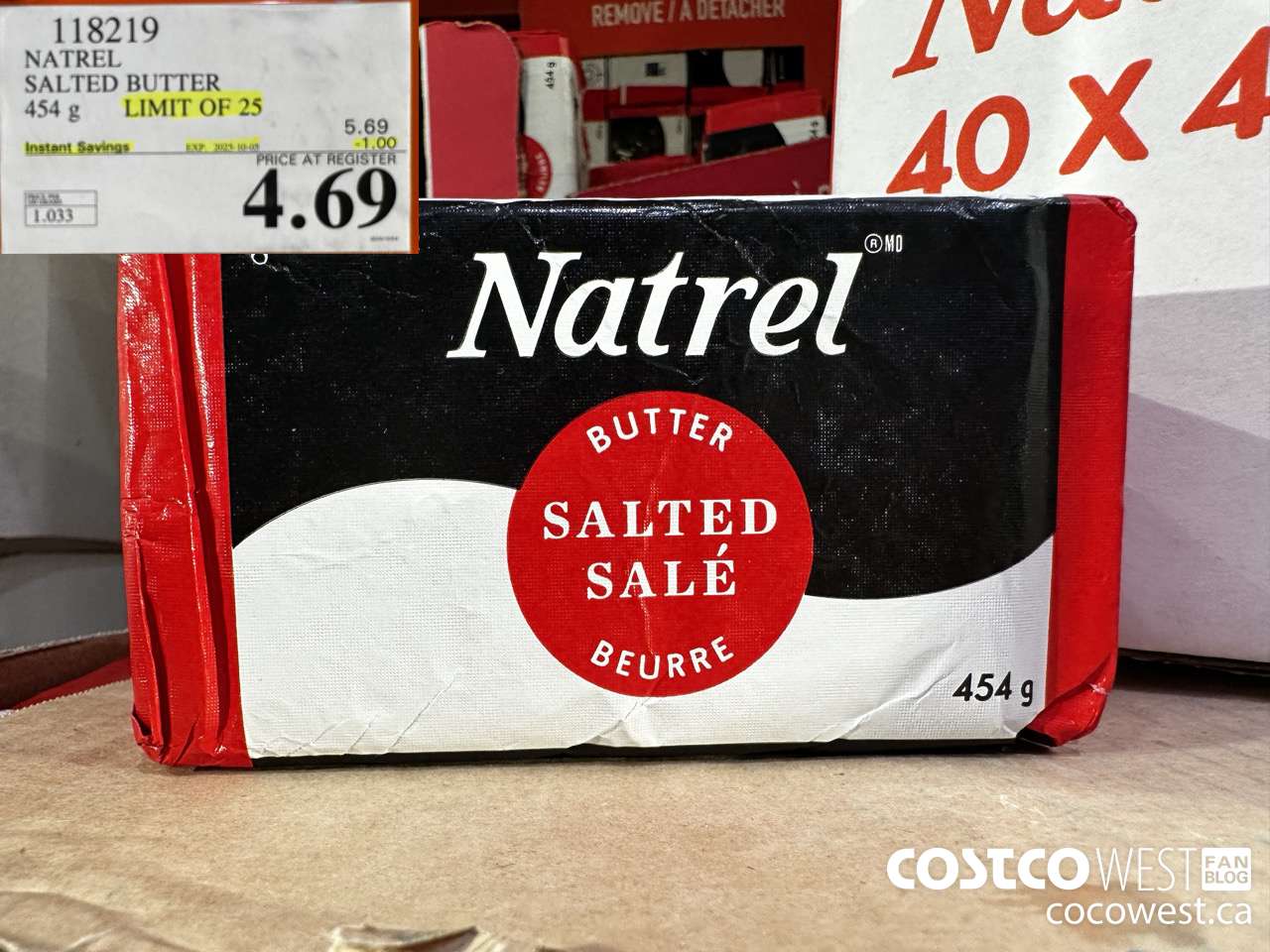 118219 NATREL SALTED BUTTER 454 g ($1.00 INSTANT SAVINGS EXPIRES ON 2025-10-05) $4.69