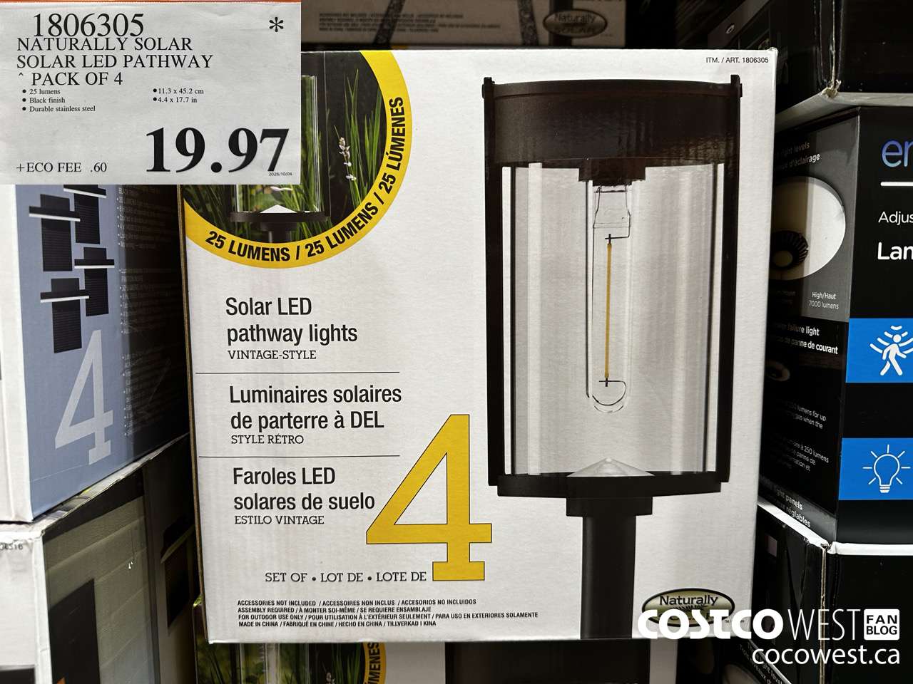 1806305 NATURALLY SOLAR SOLAR LED PATHWAY PACK OF 4 $19.97