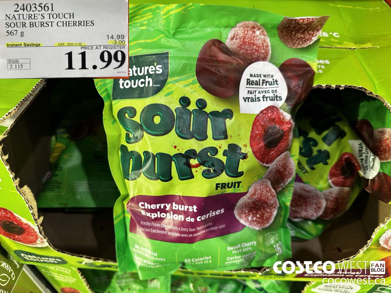 2403561 NATURE'S TOUCH SOUR BURTS CHERRIES 567G ($3.00 INSTANT SAVINGS EXPIRES ON 2025-11-02) $11.99