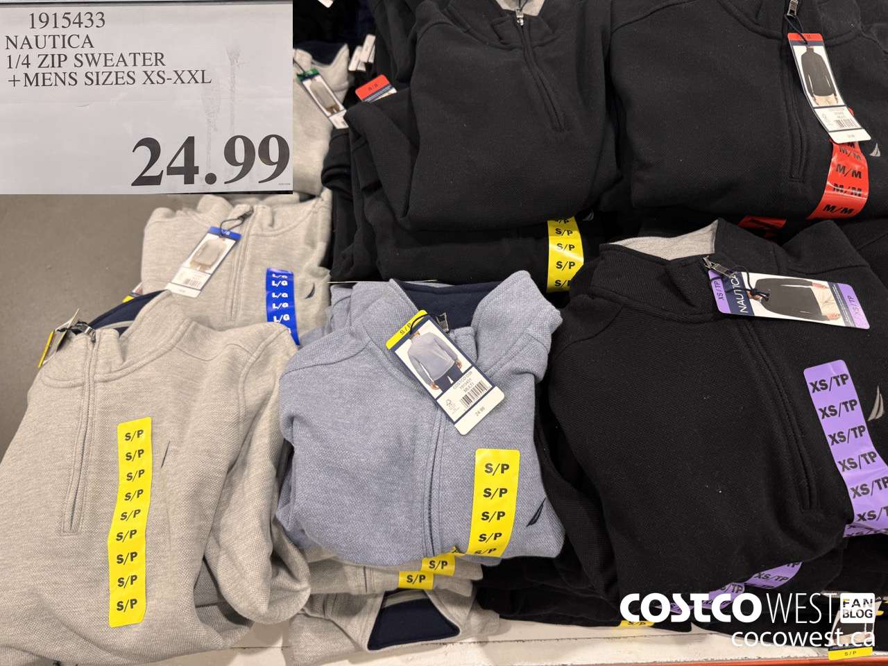 1915433 NAUTICA 1/4 ZIP SWEATER MENS SIZES S-XXL $24.99