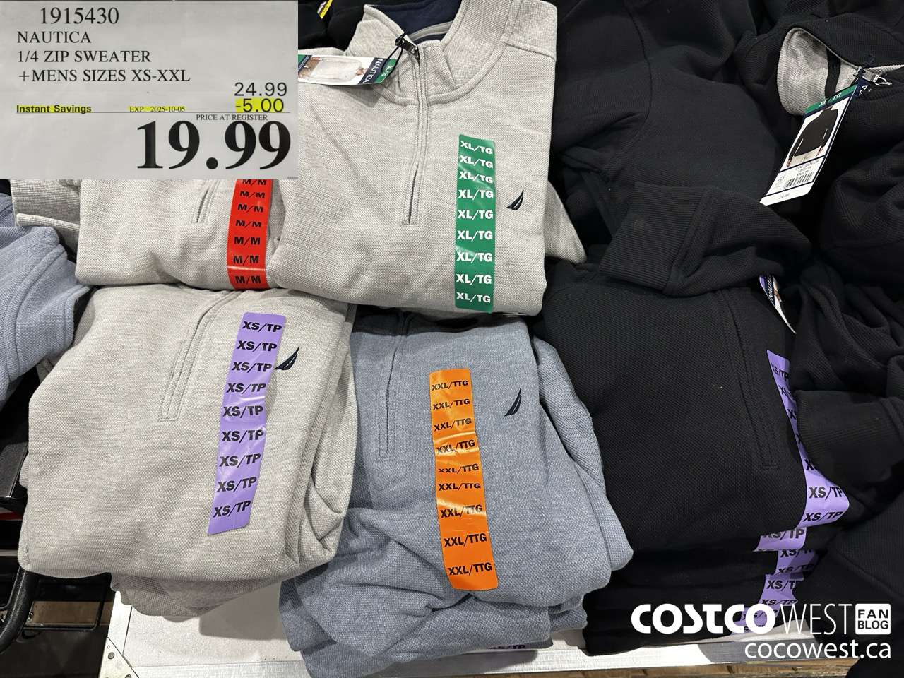 1915430 NAUTICA 1/4 ZIP SWEATER MENS SIZES XS-XXL ($5.00 INSTANT SAVINGS EXPIRES ON 2025-10-05) $19.99