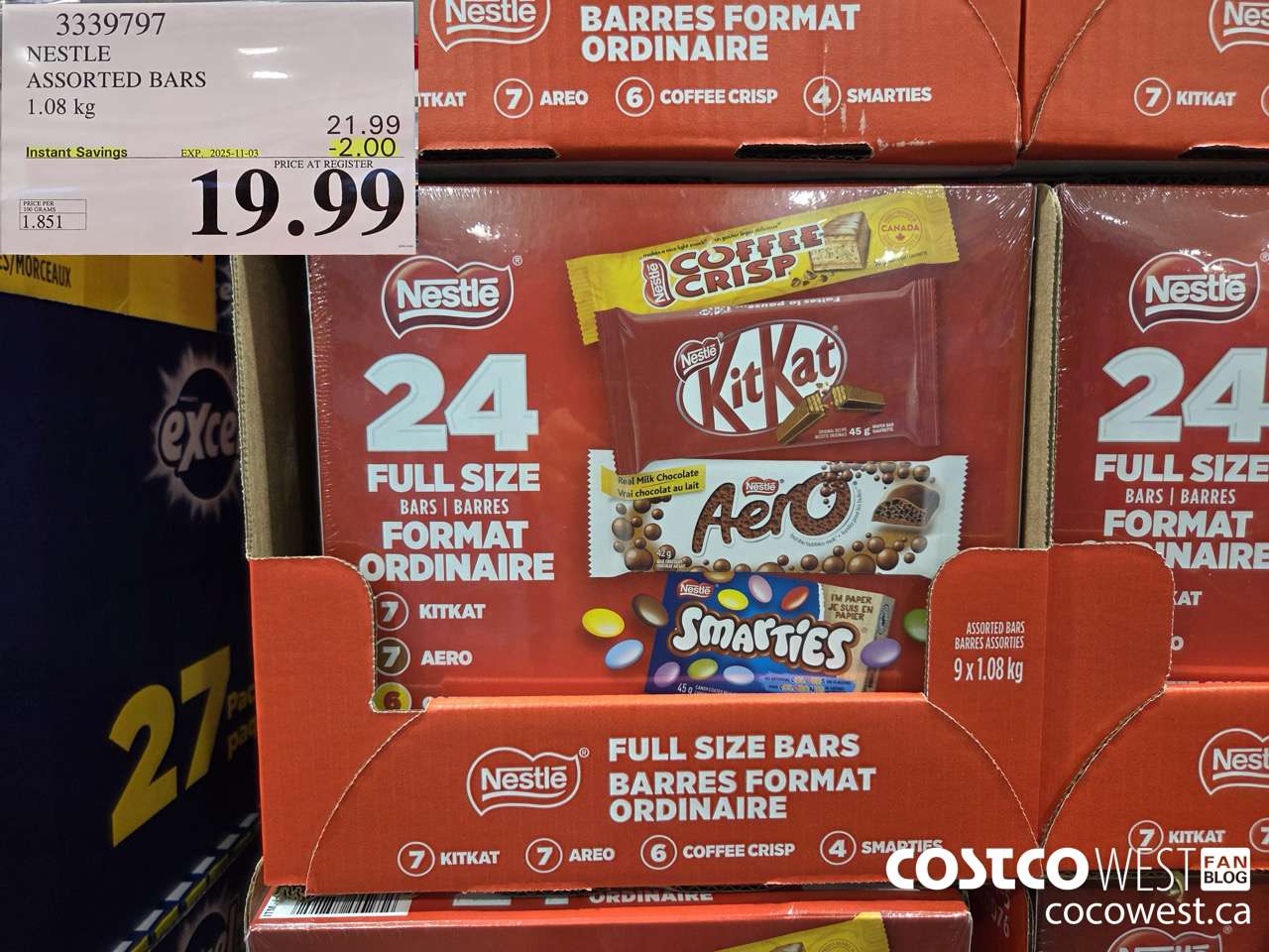 3339797 NESTLE ASSORTED BARS 1.08KG ($2.00 INSTANT SAVINGS EXPIRES ON 2025-11-03) $19.99